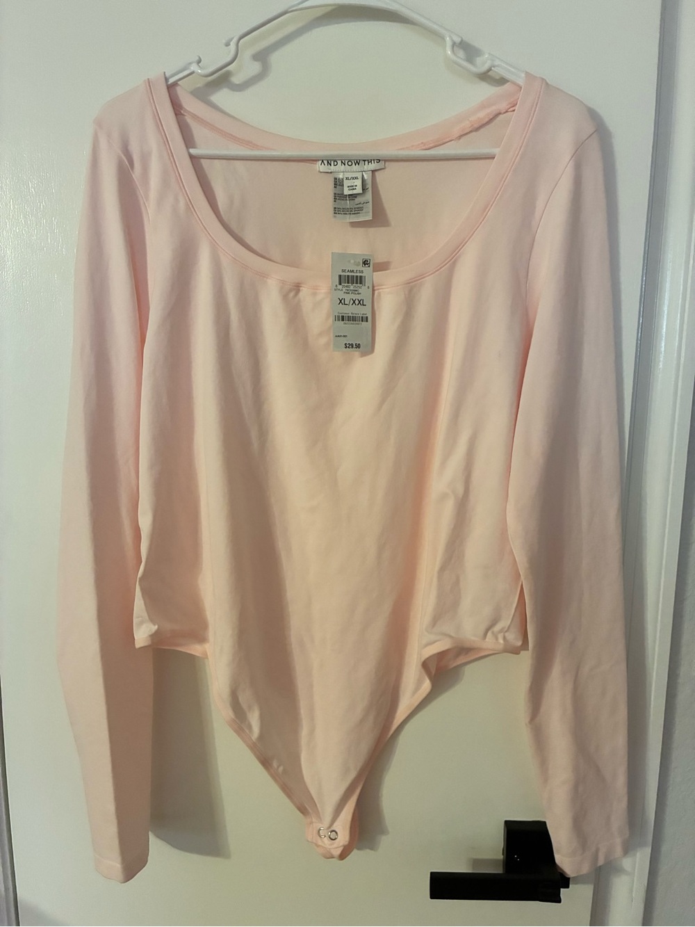 And Now This Light Pink Long-Sleeve Scoop Neck Bodysuit